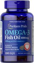 Puritan's Pride Omega-3 žuvų taukai 1000 mg (300 mg aktyviųjų omega-3). 100 kap