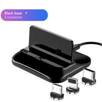 Magnetinis įkrovimo pagrindas 3 viename C tipo mikro USB, skirtas iPhone apšvietimo įkrovimui, skirtas iphone 8 X Plus XS universalus telefono laikiklis juoda