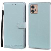 Leather Case For Motorola Moto G32 Case Magnetic Flip Wallet Case Cover For Moto G32 MotoG32 G 32 Card Slot Phone Cases Fundas for Moto G32 šviesiai mėlyna spalva