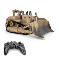 Nuotolinio valdymo buldozeris, 2,4 GHz 1:18 Nuotolinio valdymo pultelio lydinio buldozeris žaislas vaikams dykumoje 1 Battery geltona