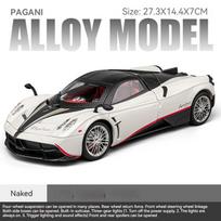 1/18 Pagani lydinio sportinio automobilio modelis, lieto metalo lenktyninio automobilio modelio modeliavimas, garsas ir šviesa, atitraukiamas vaikų žaislas berniukams, kolekcija, papuošalai, dovana balta