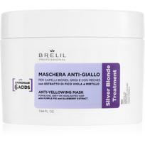 Brelil Professional Anti-yellowing Mask kaukė geltoniems atspalviams neutralizuoti šviesiems ir žiliems plaukams 220 ml
