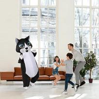 Juokingas juodo katino išleistuvių kostiumas makiažo rekvizitai pripučiamas kostiumas 150-190cm juoda