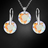 Sidabrinis papuošalų rinkinys moterims DiamondSky „Marianne (Shimmer)“ su Swarovski kristalais