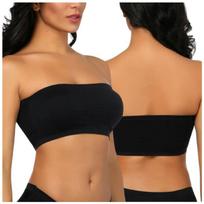 Bandeau liemenėlė be petnešėlių, lygi, juoda