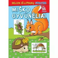 Knyga MIŠKO GYVŪNĖLIAI. SPALVINK. DĖLIOK IŠ LIPDUKŲ