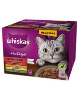 WHISKAS Adult Pure Delight Juicy Jellied Bites 24x85 g su jautiena, vištiena, ėriena, paukštiena suaugusioms katėms
