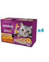 WHISKAS Adult paketėlis 48x85g Cream Variations drėgnas kačių maistas su vištiena ir daržovėmis, ėriena ir kalakutiena