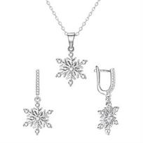 Papuošalų rinkinys - AGATO - Sniego snaigės - Sidabras 925 - Kubiniai cirkoniai - Elegantiškas dizainas