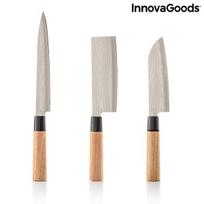 InnovaGoods Damas·Q japoniškų peilių rinkinys su profesionalia nešiojimo dėže, 3 vnt