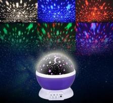 Naktinė lempa 2in1 USB žvaigždžių projektorius, violetinė