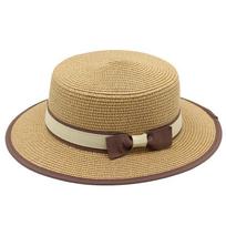 New Fashion Straw Hat Summer Women's Bow Sunscreen Sun Hat Foldable Big Eaves Beach Hat ONE SIZE balta
