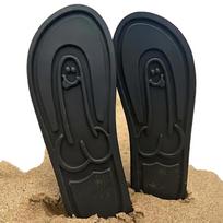 Flip-flop šlepetės - su penio raštu - juodos