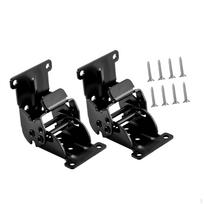 2 Pieces Foldable Hinges for Table Legs Self Locking Accessory with Screws Black