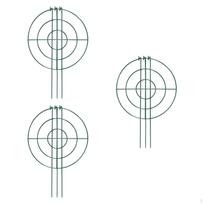 3 vnt. bijūnų narveliai ir atramos Lipanti grotelės Tvirtos nešiojamos elegantiškos augalų atraminiai žiedai Grid gray