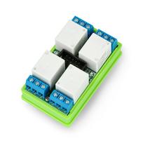 Tinycontrol LANKON-094 - relės modulis 4x 10A / ritė 45V GSM / LAN valdikliui - DIN bėgiui