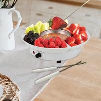 Electric Fondue Pot Set EU Plug Kitchen Gadgets for Dippings Entrees Candies White balta
