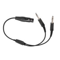 5 kontaktų XLR į GA dvigubo kištuko Y skirstytuvas Ausinių adapteris Airbus XLR 5 kontaktų moteriškas į GA dvigubą vyrišką