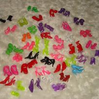 40pairs/lot Dolls Accessories Trendy Mix Assorted Doll Shoes Multiple Styles Heels Sandals For Barbie Dolls For 1/6 BJD Doll įvairiaspalvis