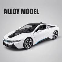 Nauja 1:24 BMW I8 Super Sportinio Automobilio Lydinio Automobilio Modelis Die-cast Metalo Žaislinis Automobilis su Garsu ir Šviesa Berniuko Vaikų Žaislas Kolekcionuojamas Patalpų Papuošalas Dovana balta