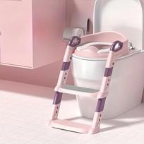 Tualeto sėdynė su laipteliu LEA Pink