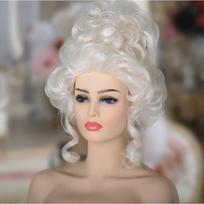 Profesionalus Marie Antoinette perukas Princesės perukai Vidutiniai garbanoti karščiui atsparūs sintetiniai plaukai Cosplay perukas + peruko kepurė One Size