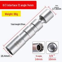 Itin plonas magnetinis žvakės raktas 14mm/16mm BMW & Mercedes-Benz automobiliams