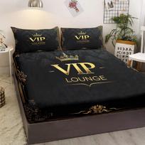 Karūnos VIP rašto 3 dalių patalynės komplektas su dviem pagalvių užvalkalais, tinkamas svetainei ir miegamajam (Kambarys, Dekoravimas) 99cmx199cm