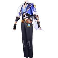 Anime Game   Kaeya Cosplay Costume Mondstadt Knights Handsome Combat Uniform Activity Party Role Play Clothing L-(Costume+Wig)