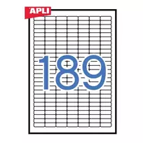Lipnios etiketės APLI, 25.4 x 10 mm suapvalinti kamp., A4, nuimami, 189 lipdukai lape, 25 lapai, balta, pak.