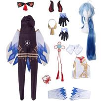 Game Ganyu Cosplay   Cosplay Costume Ganyu  Cosplay Costumes Uniform Jumpsuits Top Wig Full Set Ganyu Props L-(Costume+Wig) black