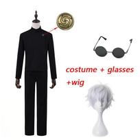 Anime Jujutsu Kaisen Gojo Satoru Cosplay Kostiumas Uniforma Gojo Satoru Vidurinės Mokyklos Uniforma Drabužiai Perukas Kostiumas Helovino Kostiumai L-(Costume+Wig)
