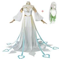 Game   The Greater Lord Rukkhadevata Cosplay Costume Wig Gorgeous Dress Uniform Nahida Cosplay Halloween Dress L-(Costume+Wig)