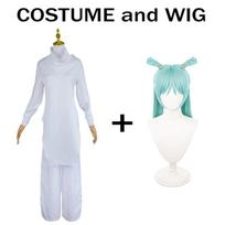 Anime Jujutsu Kaisen Cosplay Kashimo Hajime Cosplay Kostiumas Baltas Uniformos Viršus Kelnės Perukas Apranga Helovino Karnavalo Kostiumas Vyrams L-(Costume+Wig)