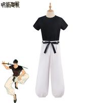 Anime Jujutsu Kaisen Fushiguro Toji Cosplay kostiumas suaugusiems unisex trumpomis rankovėmis viršutinių kelnių kostiumas Helovino uniformos vakarėlio kostiumas L
