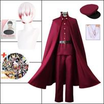 Anime Bungo Stray Dogs Season 4 Tetchou Suehiro Cosplay Saigiku Jono Cosplay Costume Red Uniform Cloak Suits Halloween Clothes M-(Full set+wig) black