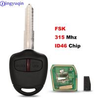 jingyuqin FSK 315mhz Su ID46 Čipu Nuotolinio Automobilio Raktų Korpuso Dangtelis Mitsubishi Outlander ASX 2006-2015 2 Mygtukai MIT11R Profilis complet key popžvaigždė spalva