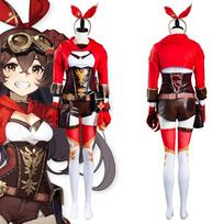 Amber Cosplay Costume Jumpsuit Outfits Halloween Carnival Suit L-(Costume+Wig)