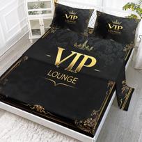 Crown Vip 4 dalių patalynės komplektas, įskaitant 1 plokščią paklodę, 1 super king paklodę, 2 pagalvių užvalkalus, tinka miegamajam 99cmx199cm