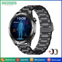 SACOSDING AMOLED išmanusis laikrodis vyrams EKG kraujospūdžio sveikatos stebėjimas Bluetooth skambutis moterims Sporto fitneso sekiklis Išmanusis laikrodis