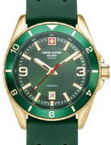 Swiss Alpine Military 7034.1814 Mens Watch Sierra gold green 42mm 10ATM - Laikrodis vyrams
