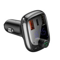 Automobilinis įkroviklis Baseus 'PPS Quick' juodas (kroviklis / FM moduliatorius / USB / laisvu ranku iranga)