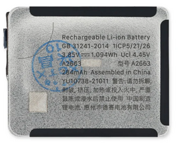 Apple Watch 7 41mm baterija 284 mAh (OEM) : Klijai ekranui / nugarėlei - Nereikia