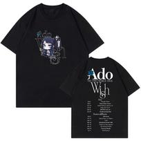 Ado Wish Tour Marškinėliai Streetwear Vintažinė Mada Vyrai Moterys Trumpomis Rankovėmis Laisvalaikio Medvilniniai Hip Hop Harajuku Šaunūs Grafiniai Unisex Viršutiniai Drabužiai XXXXL