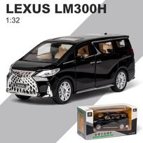 1:32 mastelio Lexus LM300H lydinio ištraukiama metalinė transporto priemonė, liejamas automobilinis žaislas su garsu ir šviesa, duris galima atidaryti Kolekcija dovanoms lėlė 1/32-15.5x7x6cm juoda