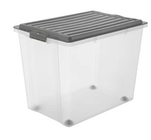 Plastikinė daiktadėžė su dangčiu ROTHO COMPACT, su ratukais, 57 x 40 x 44 cm, 70 l