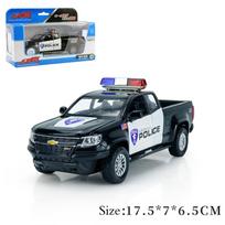 1/32 Chevrolet ZR2 policijos automobilio pikapas Žaislai vaikams Lieto metalo modelio automobilis Žaisliniai automobiliai Dovana 1/32-Size:17.5*7*6.5cm juoda