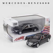 1/32 Scale Benz S600 Diecast automobilių modelio žaislas, patraukiama atgal žaislinė transporto priemonė su garsu ir šviesa vaikams, mažiems berniukams, mergaitėms, dovanų kolekcija 1/32- 14.5x6.5x4.5cm tamsiai mėlyna spalva