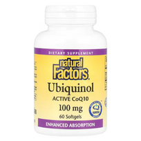 Natural Factors Ubiquinol, Active CoQ10 100 mg 60 softgels