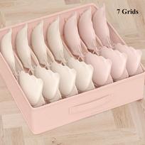 1PC-Underwear Organizer Cabinet Drawer Separator Box Organizer Socks Bra Belt Panties Storage Box Wardrobe Clothes Storage Tool 7 grids rožinė